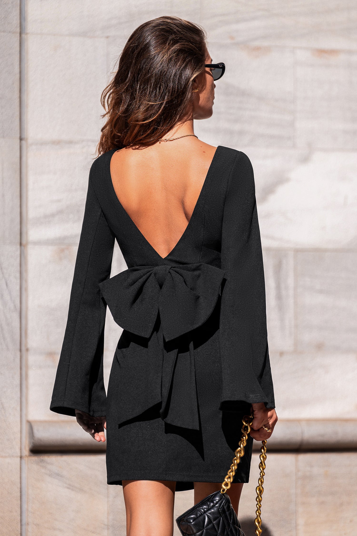 Over the Moon Black Mini Dress