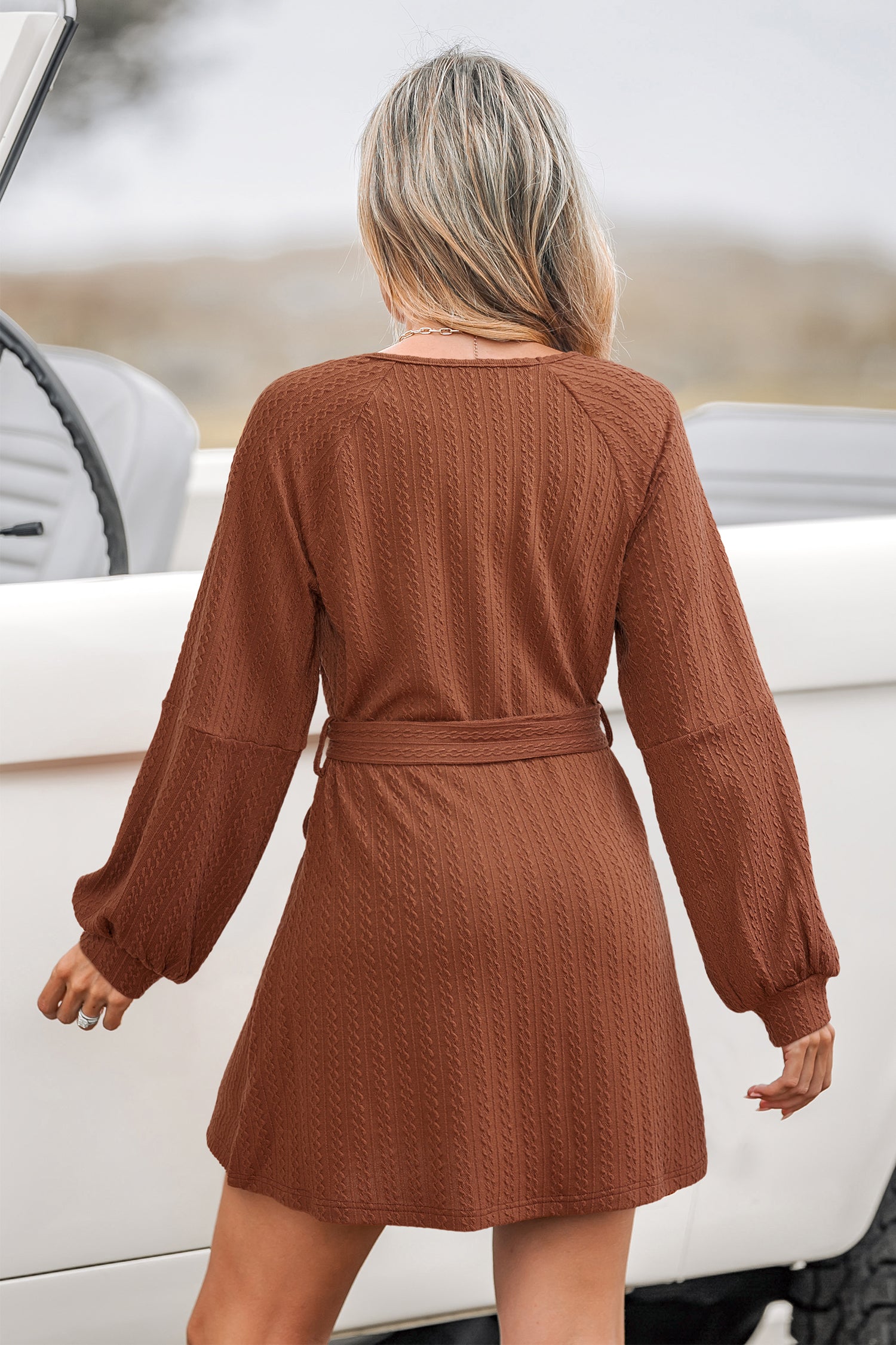 Golden Ember Brown Mini Dress