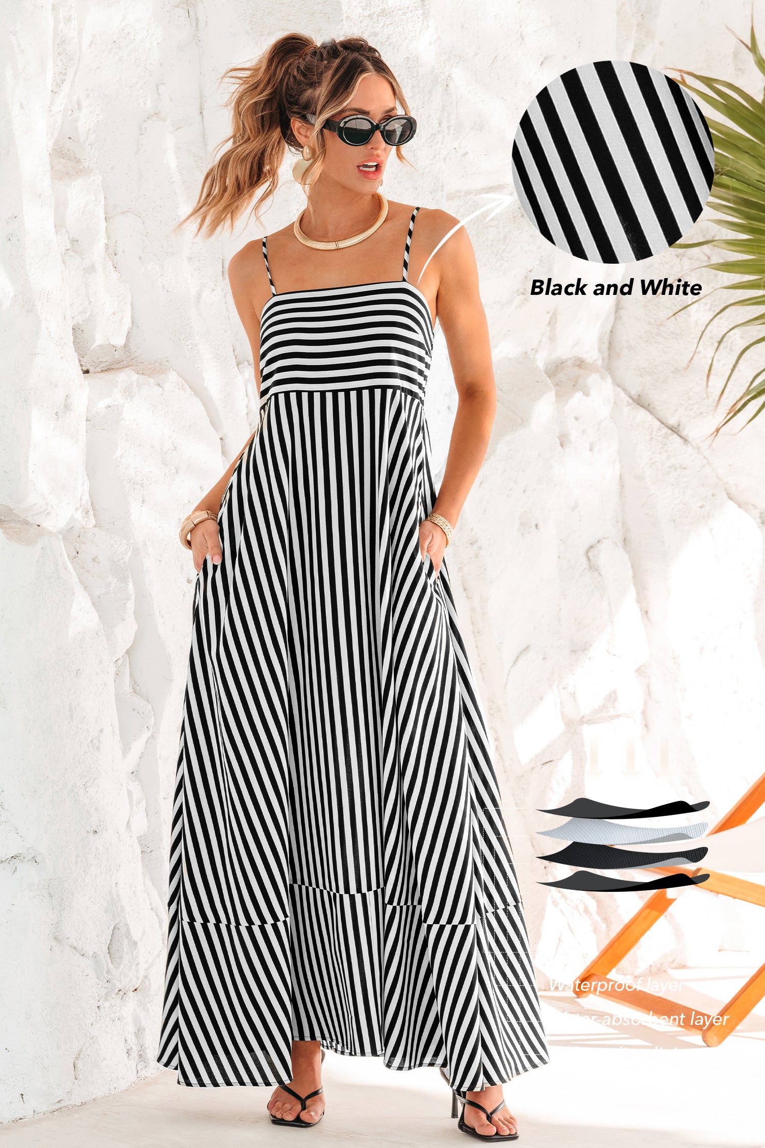 Polished Escape Striped Maxi Dress