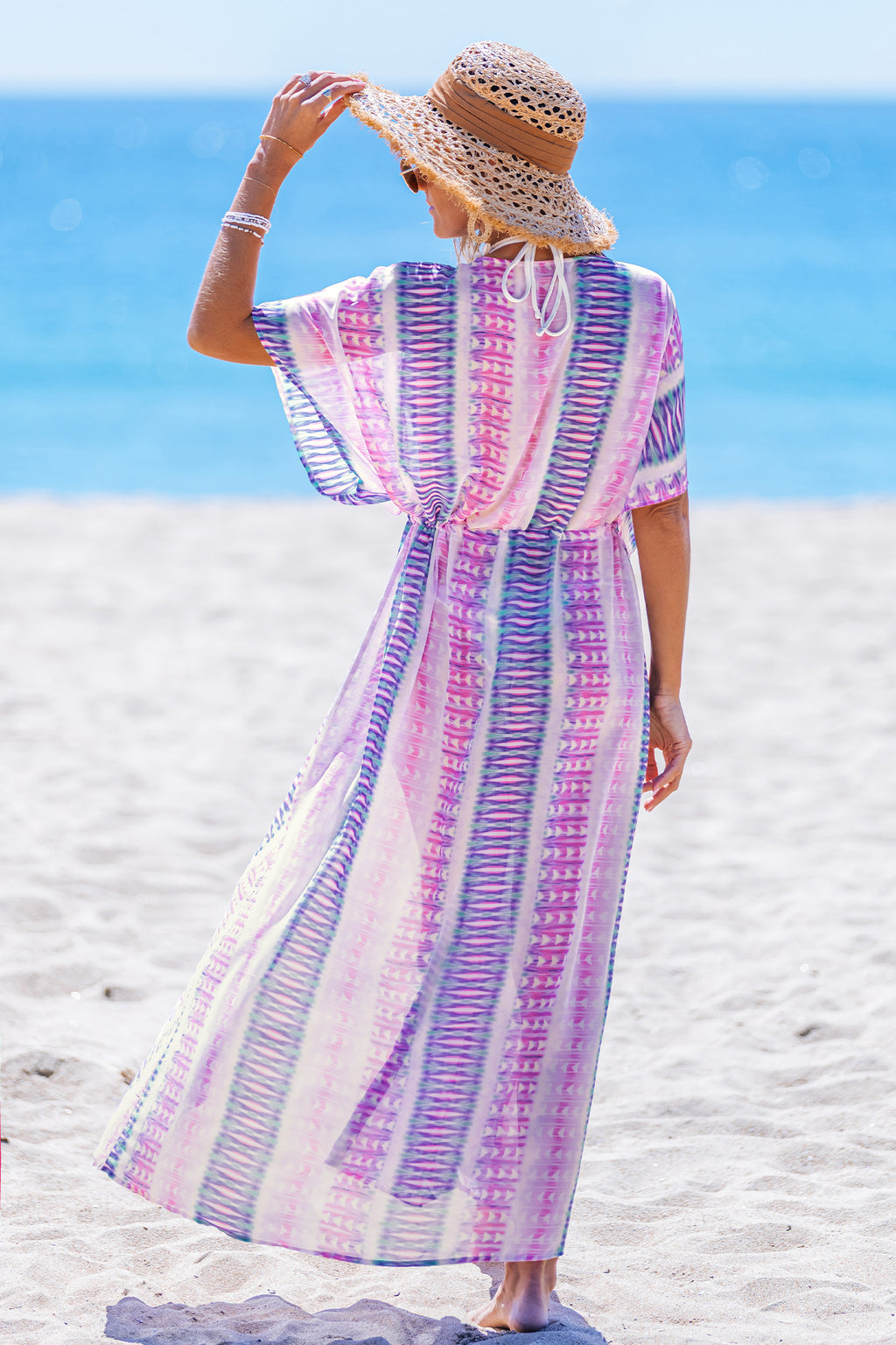 Mixed Feelings Abstract Cover-Up Maxi Dress