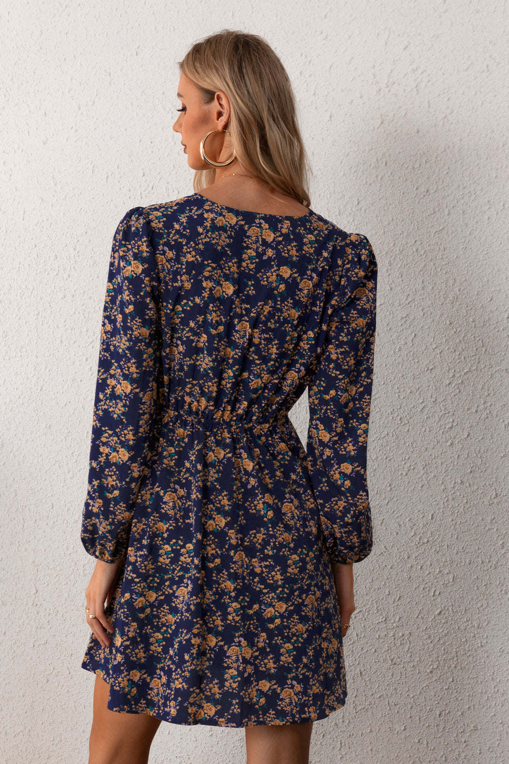 Alison Ditsy Floral Peasant Sleeve Mini Dress