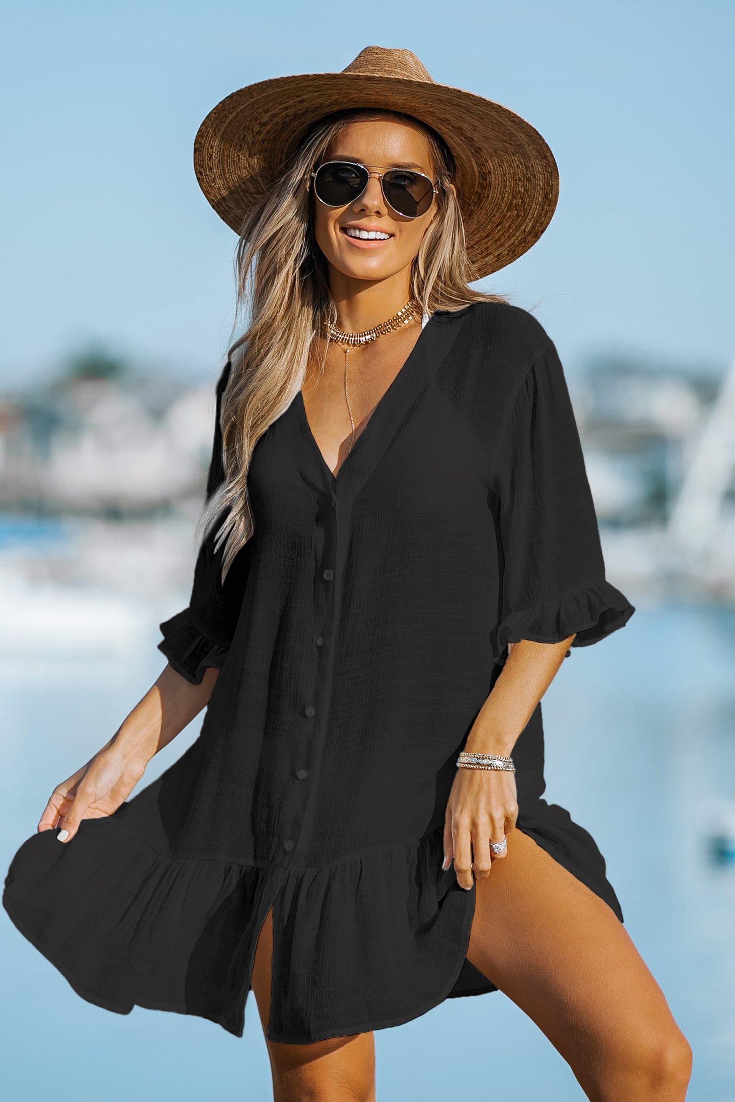 Ruffled Cover-Up Dress