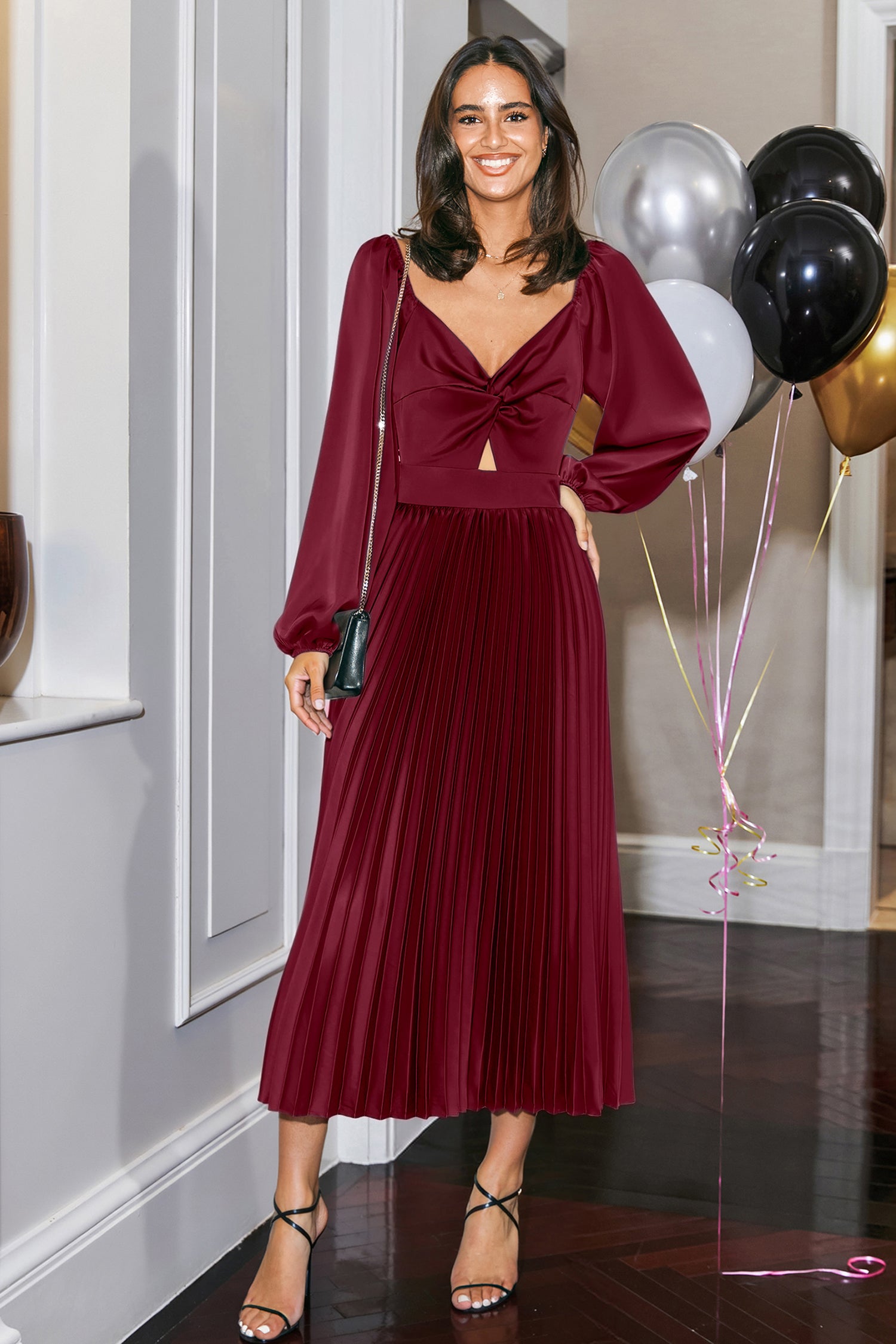 Midnight Tango Red Midi Dress