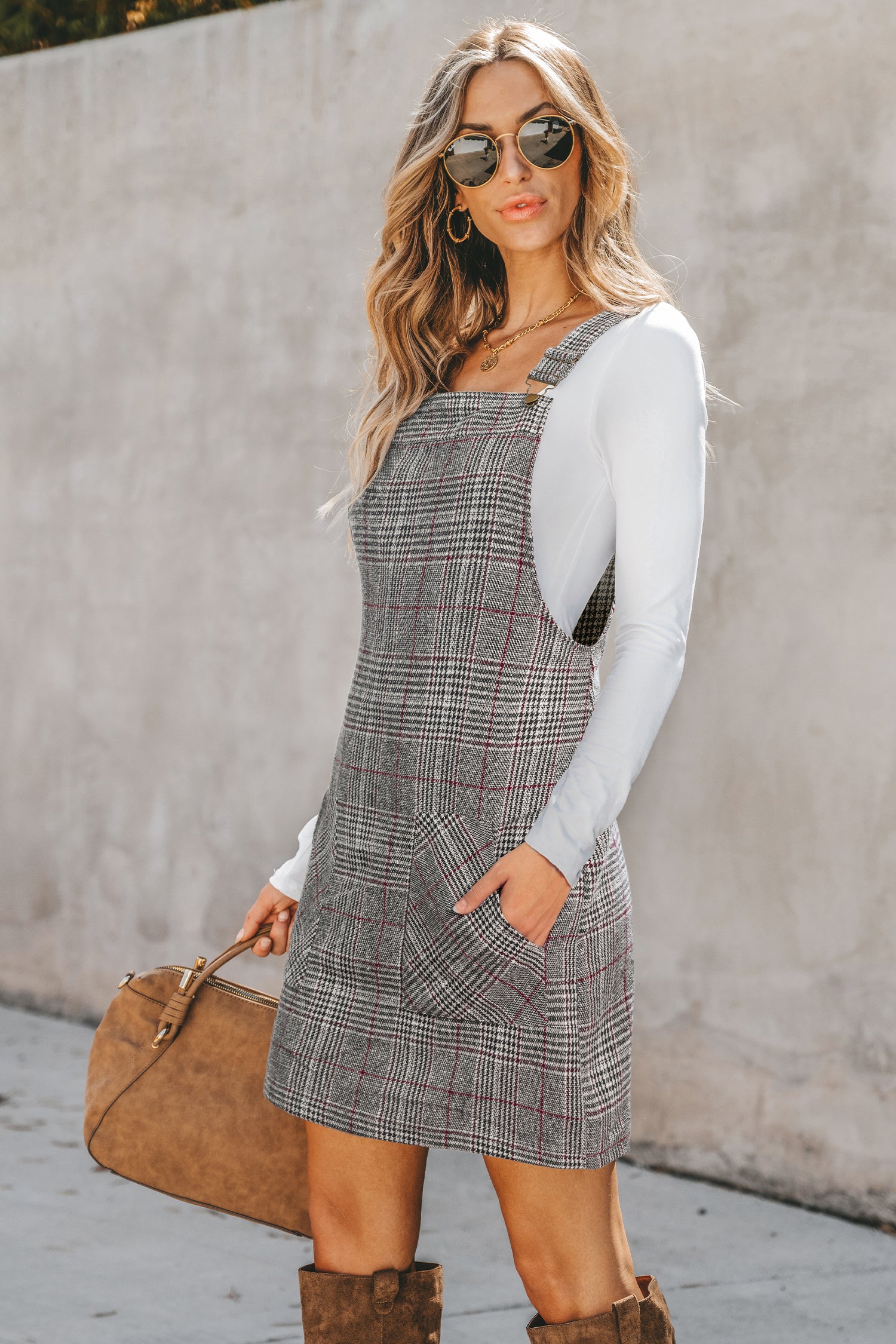 Study Break Plaid Mini Dress