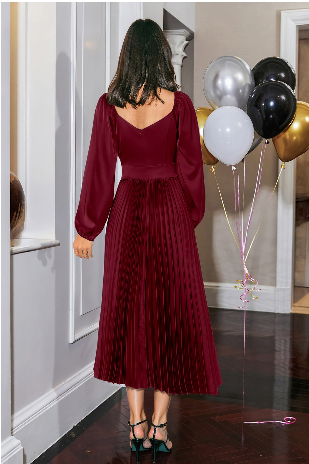 Midnight Tango Red Midi Dress