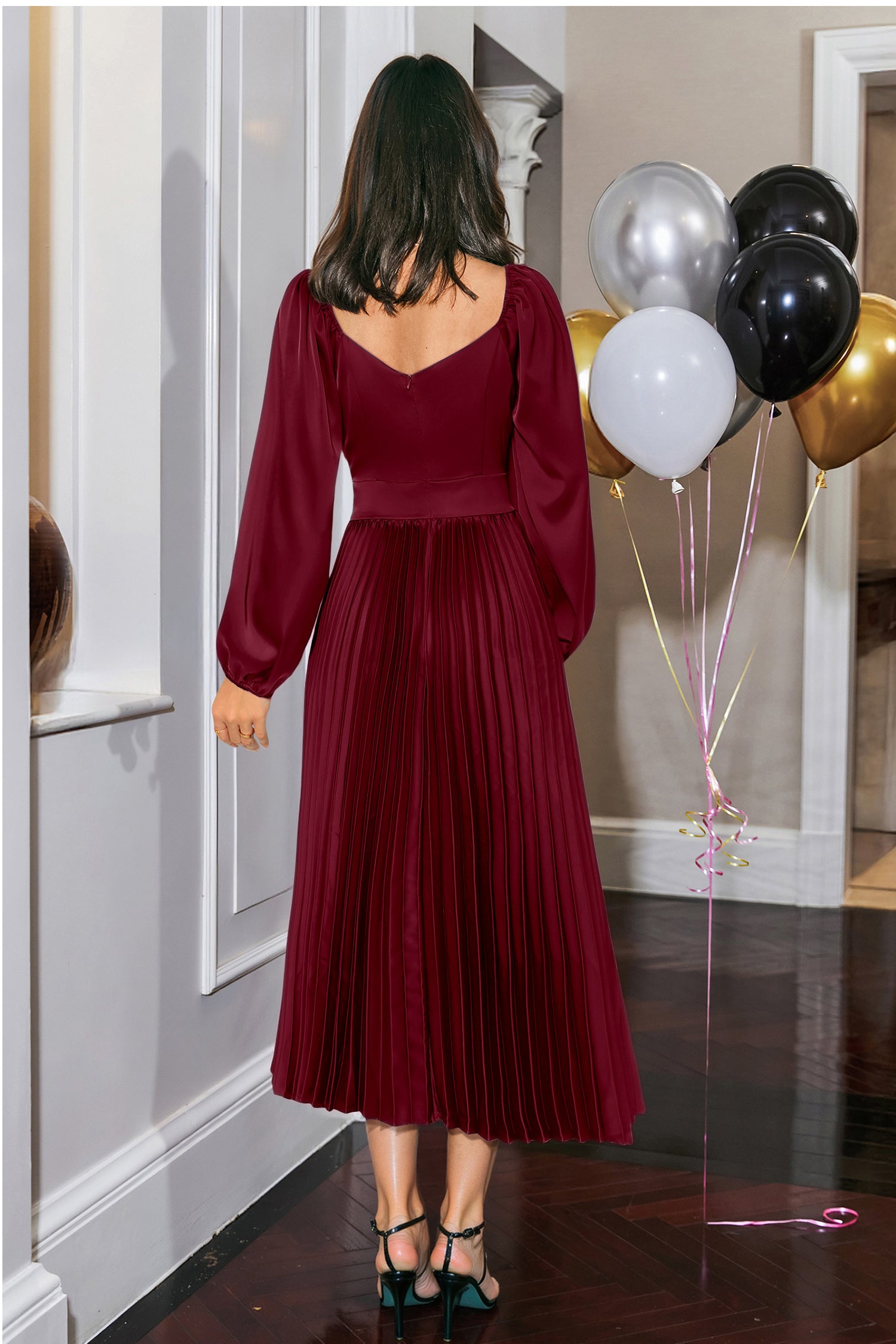 Midnight Tango Red Midi Dress