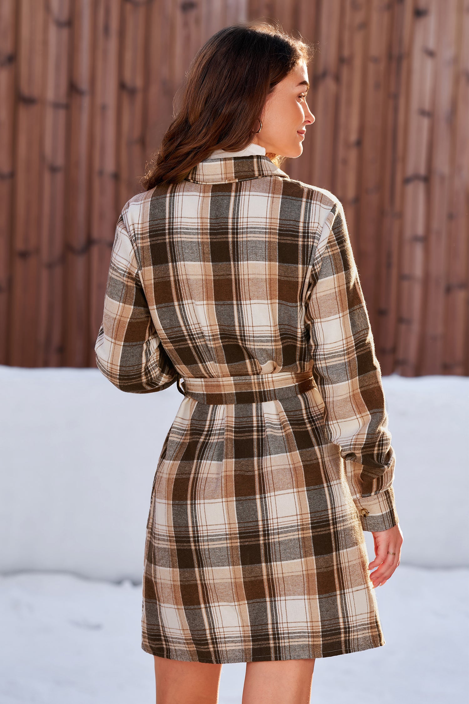 fall plaid mini dress Addison Puff Sleeve Plaid Mini Dress
