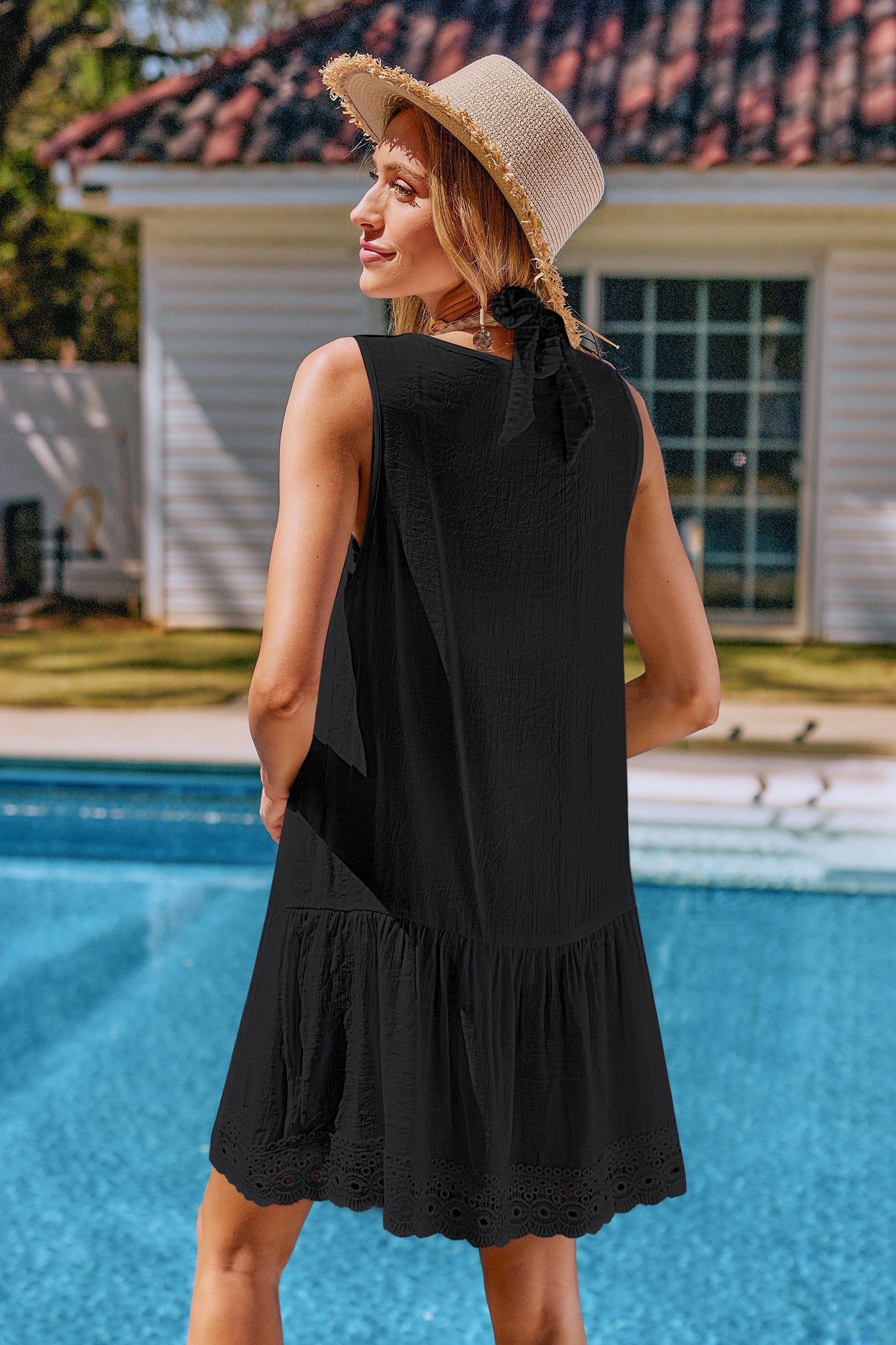 Easy Choice Black Cover-Up Mini Dress