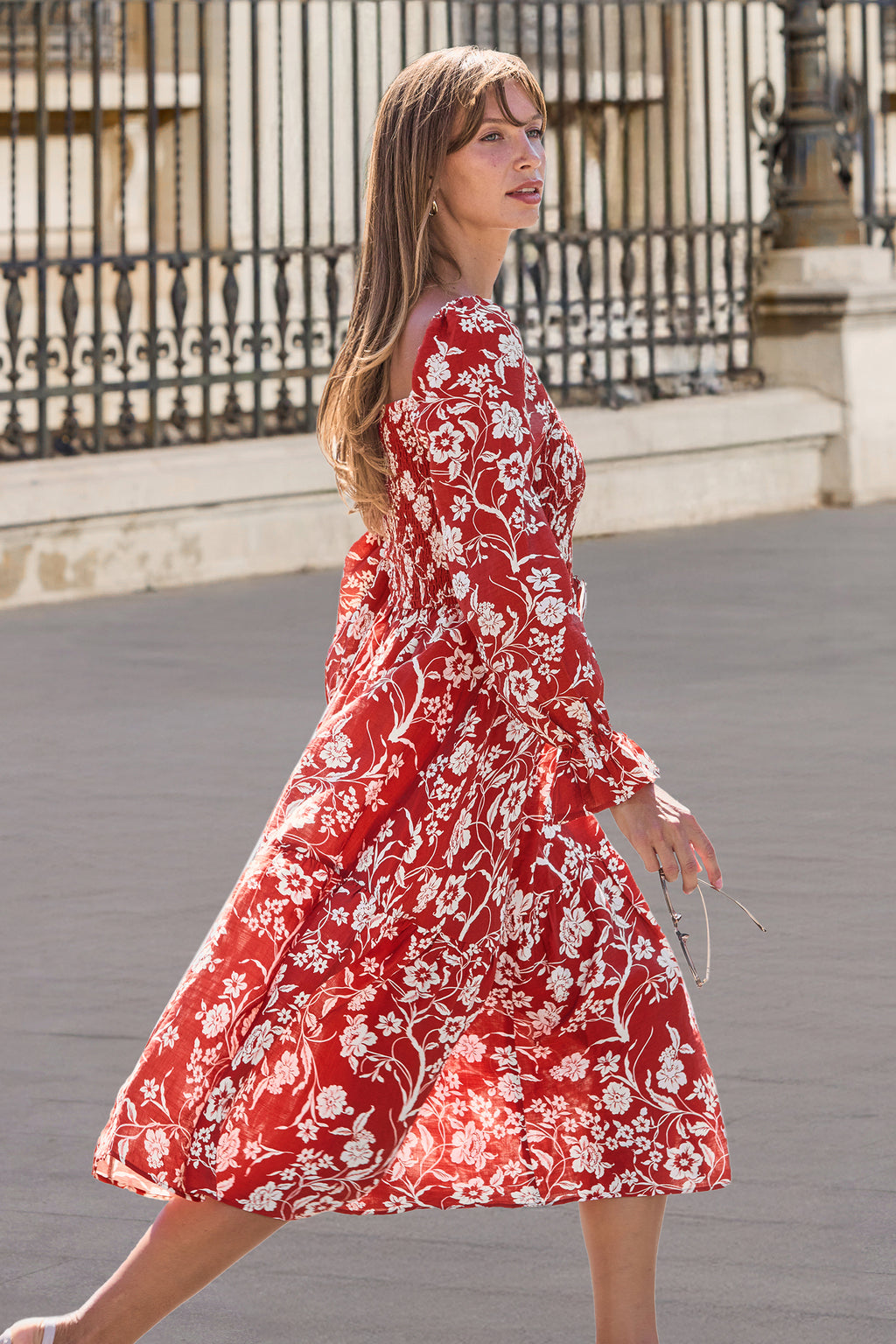 Red Petal Floral Maxi Dress