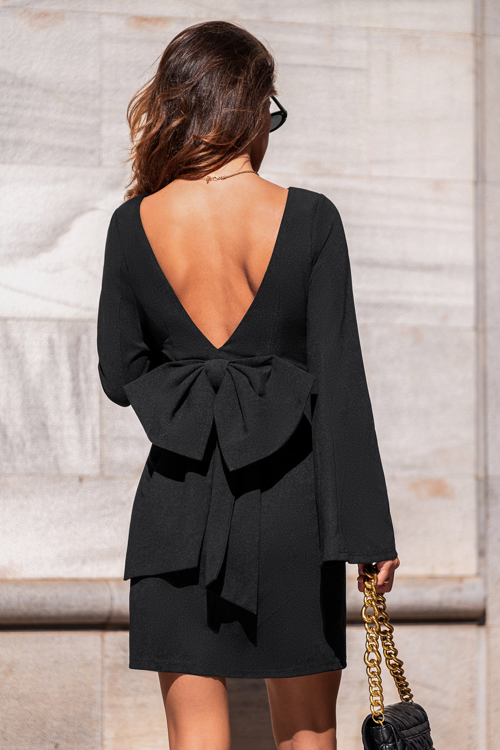 Over the Moon Black Mini Dress