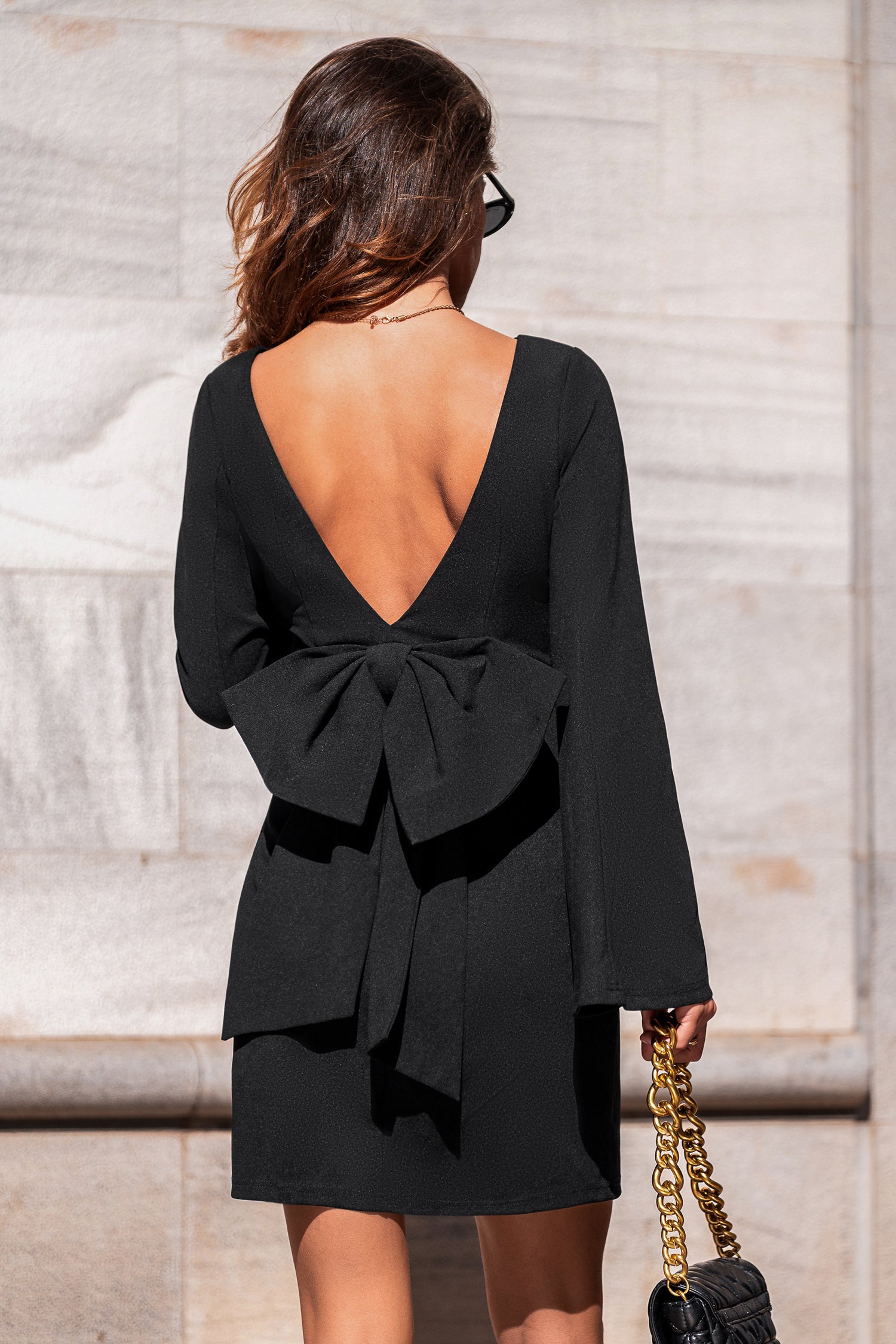 Over the Moon Black Mini Dress