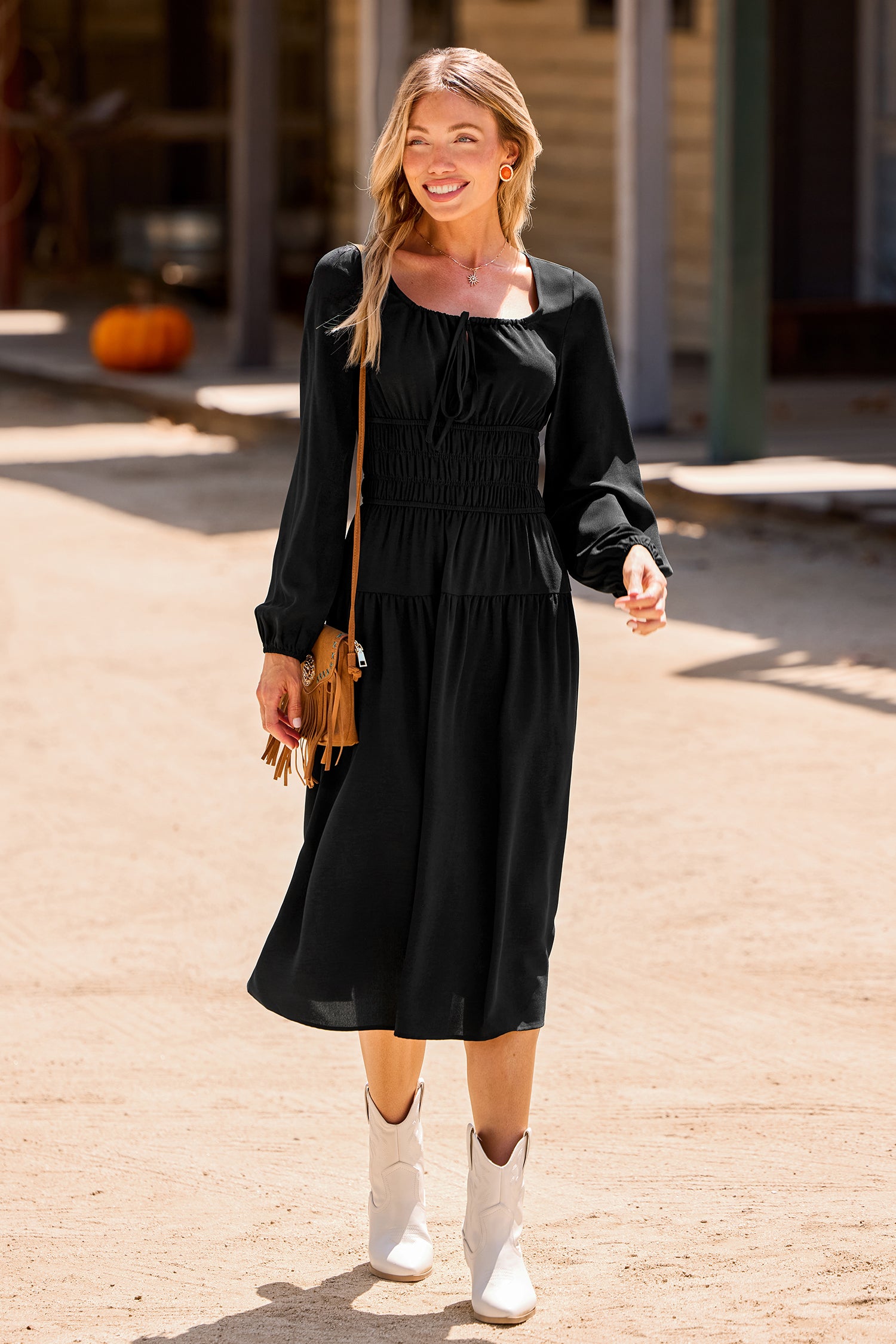 Daisy Chain Black Maxi Dress