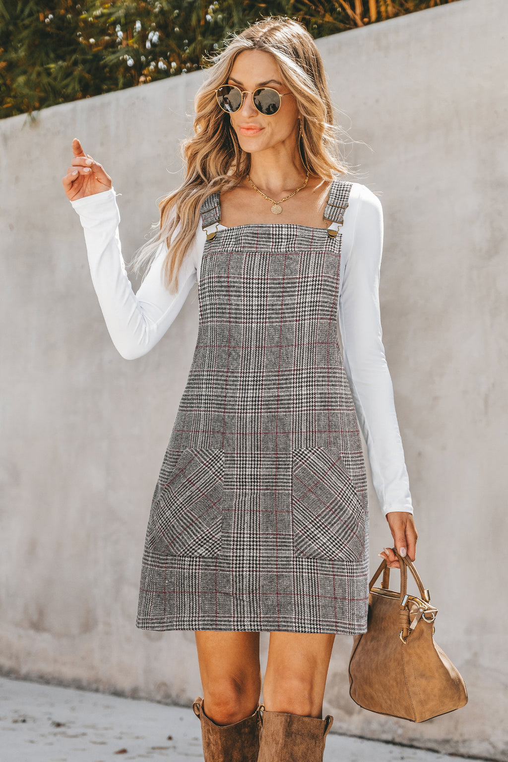 Study Break Plaid Mini Dress