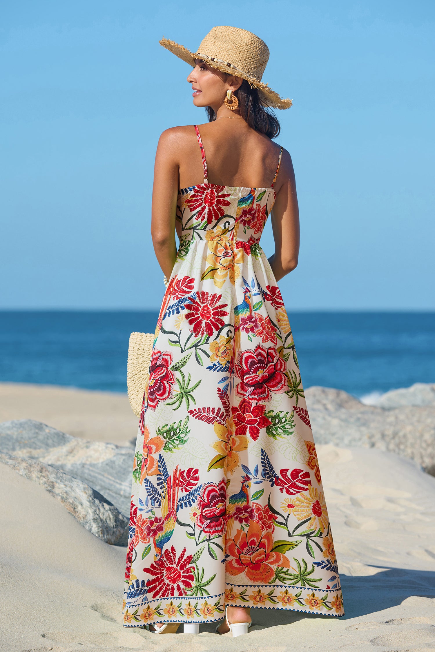 Vibrant Oasis Tropical Maxi Dress