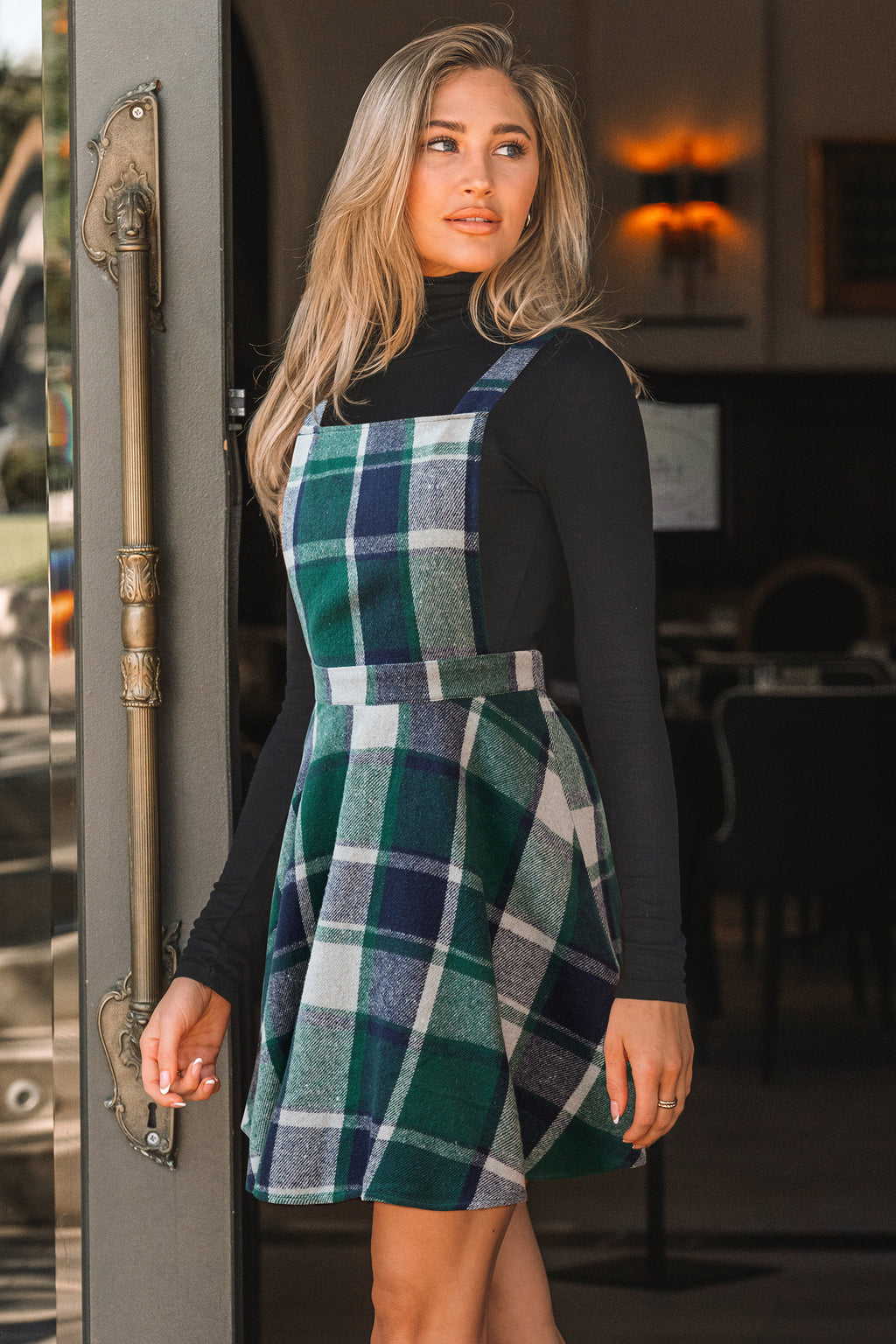 In the Library Plaid Mini Dress