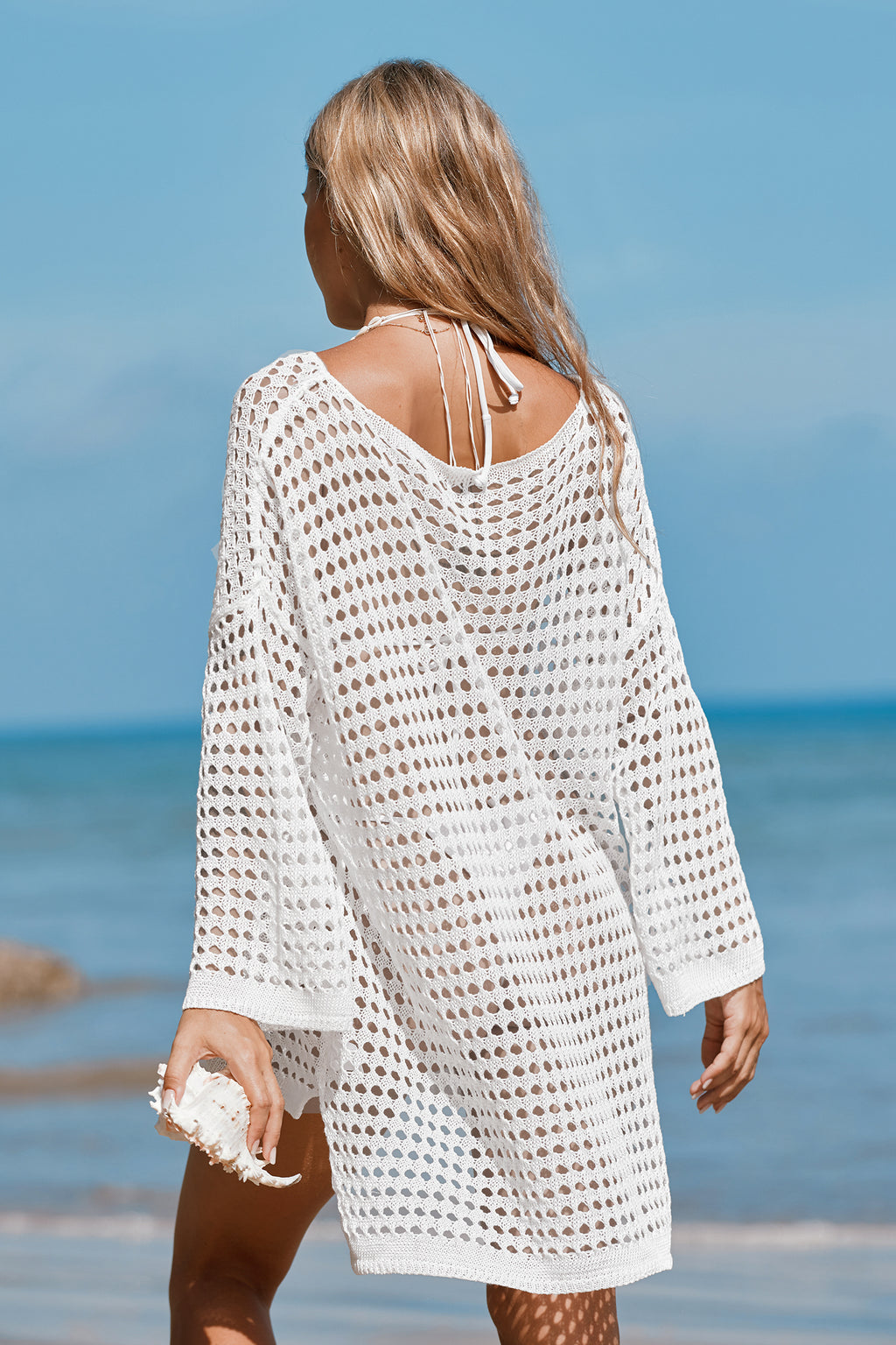 Oversized Boat Neck Cut-Out Cover-Up