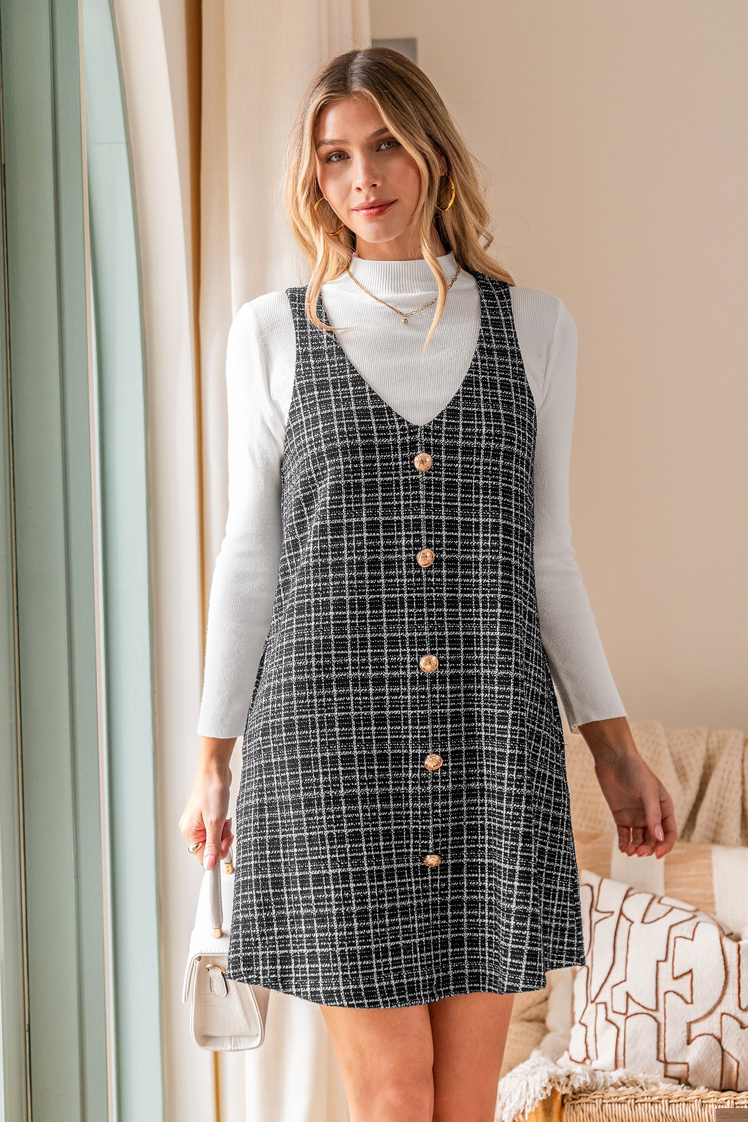 Prim & Proper Plaid Mini Dress