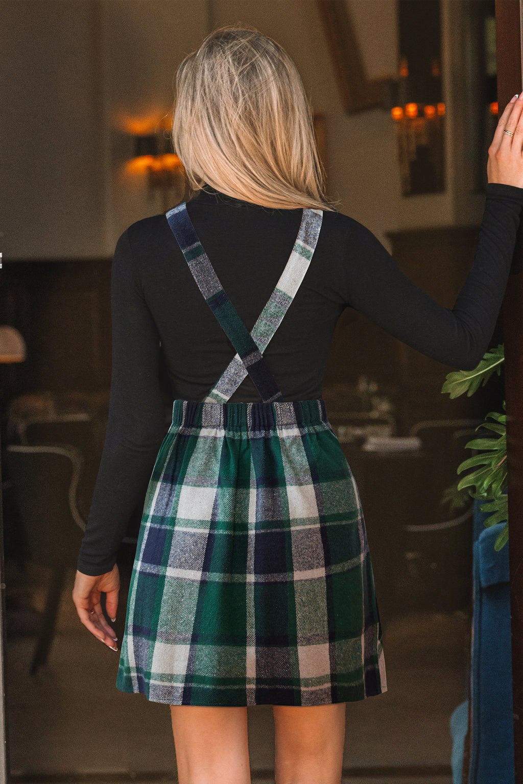 In the Library Plaid Mini Dress